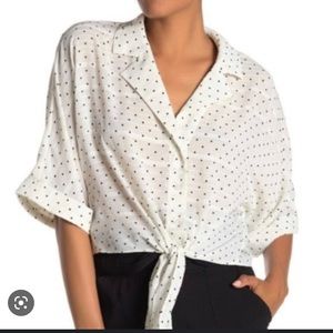 NWT cupcakes and cashmere button down crop top